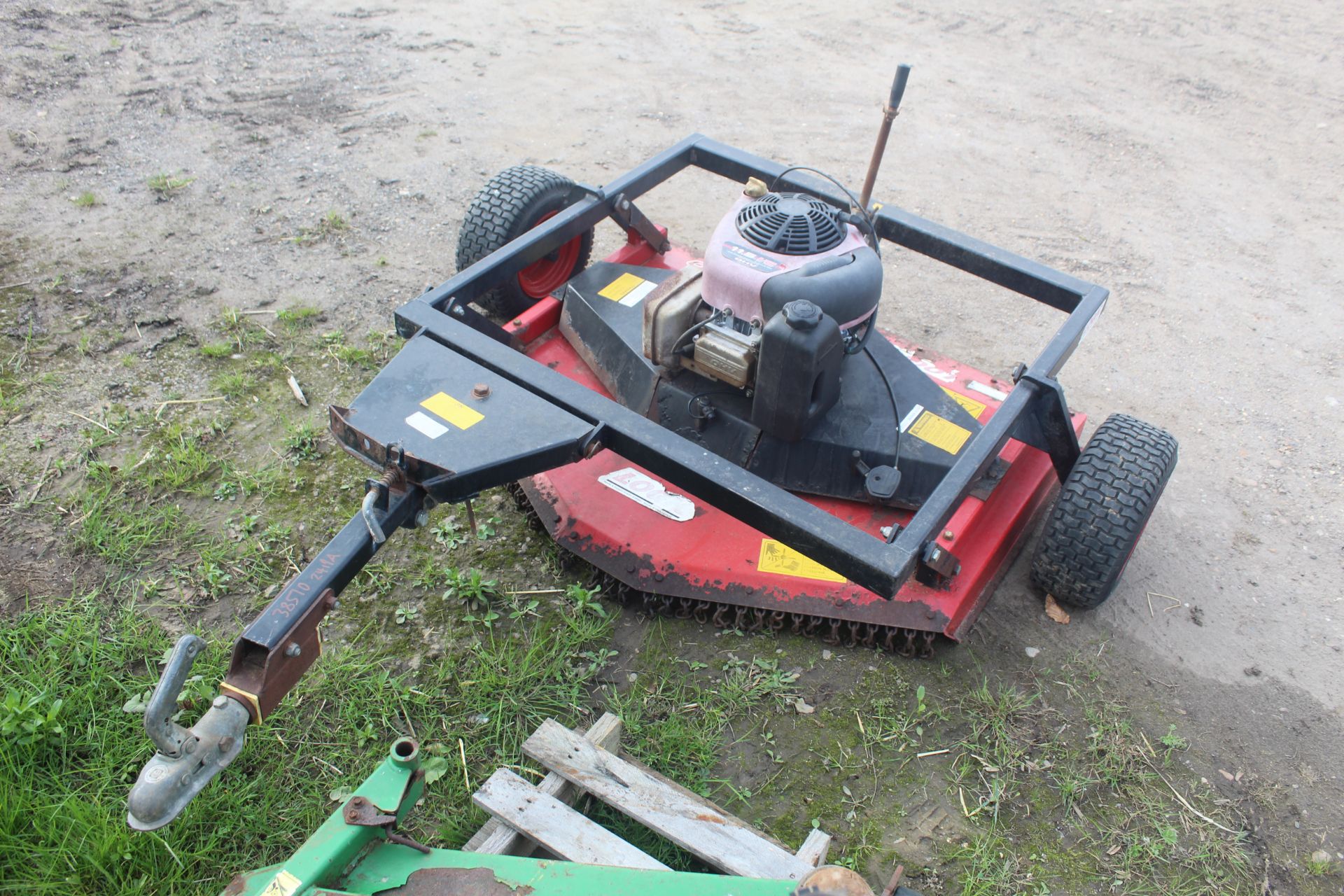 Logic LRM120 trailed mower for quad bike.