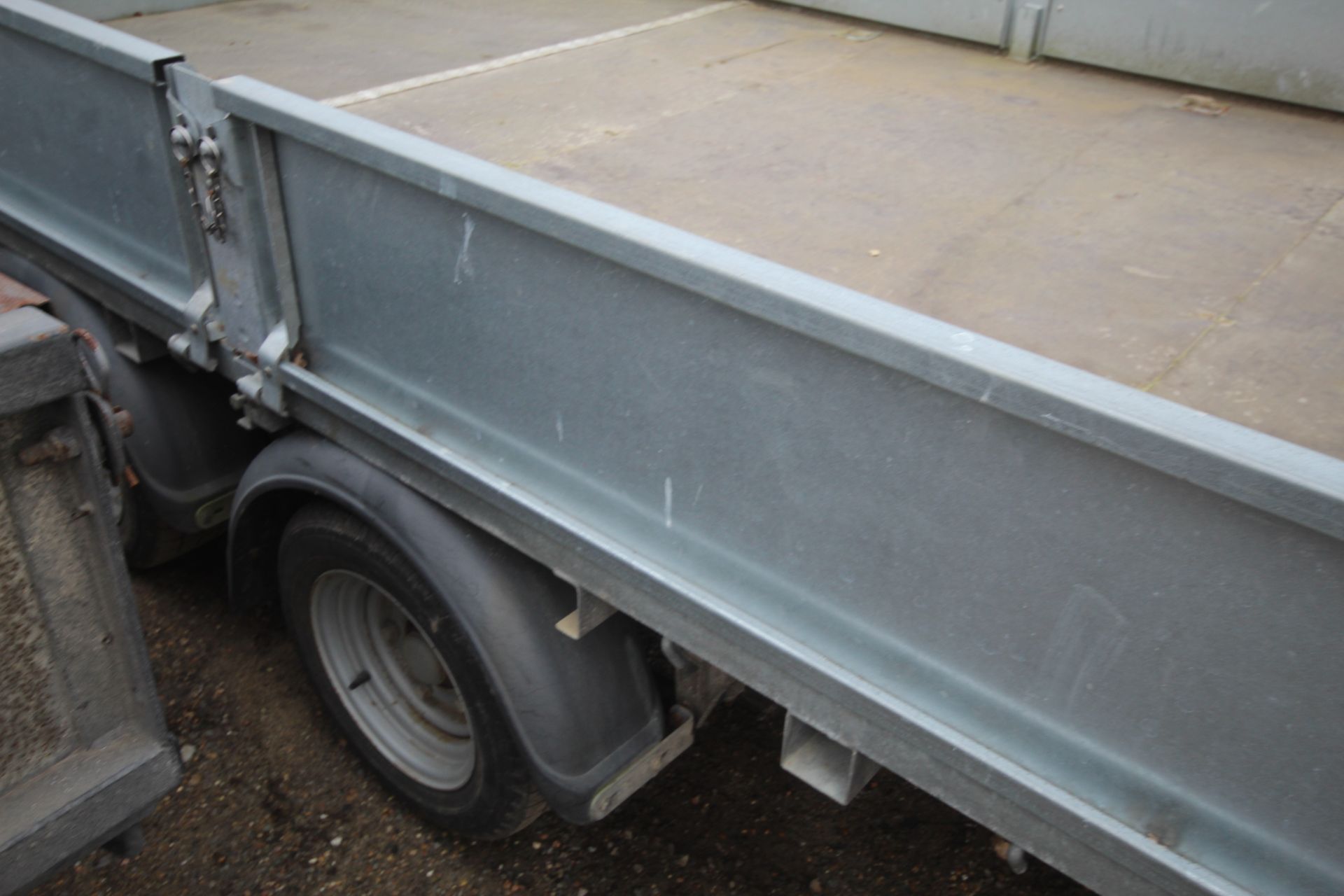 Ifor Williams 2CB LM147 B2 14ft twin axle beavertail trailer. With drop sides and alloy ramps. Key - Image 7 of 35