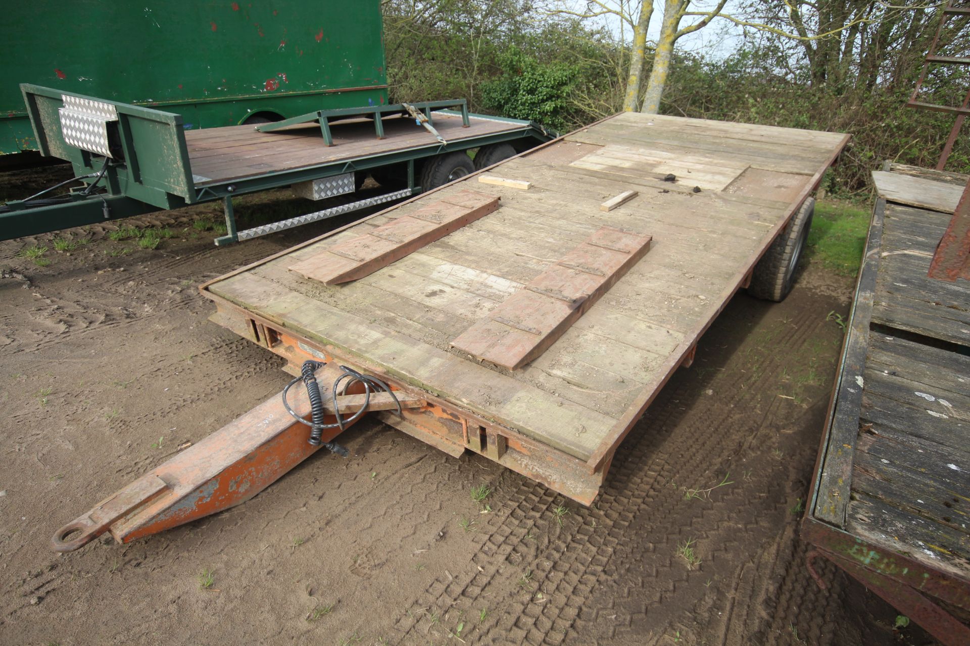 Brian Legg 8T single axle low loader. With lights, hydraulic brakes and ramps.