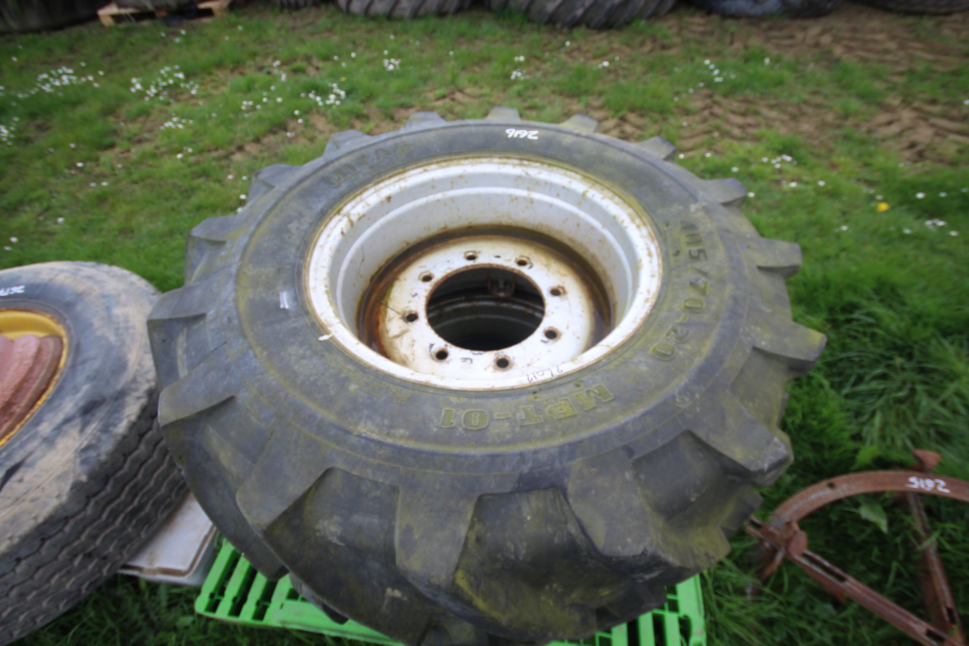 2x 405/70-20 dumper wheels and tyres. - Image 3 of 5