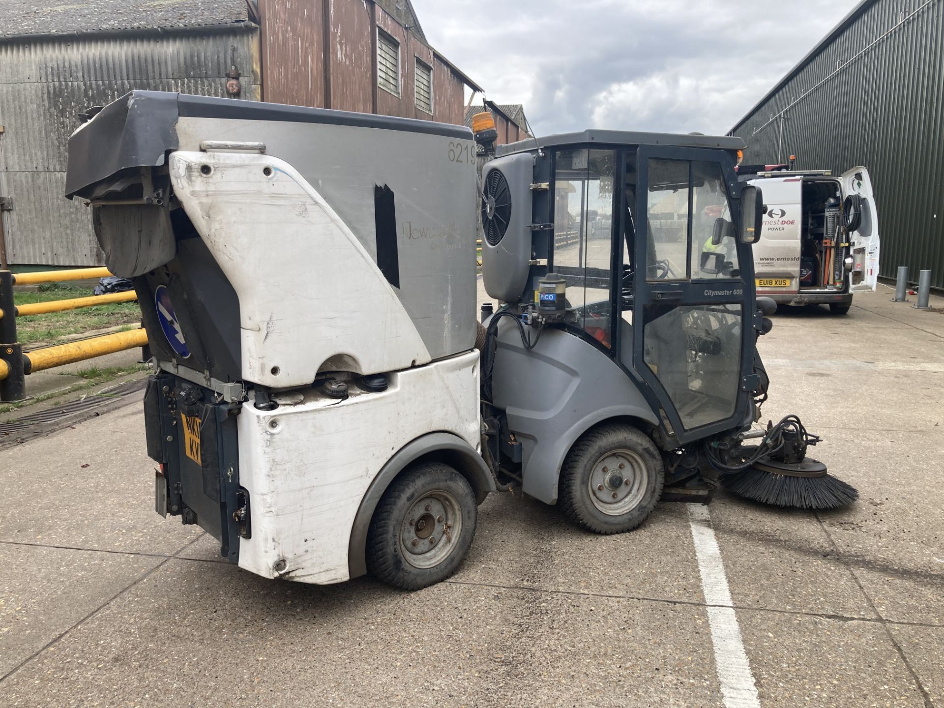 Hako Citymaster 600 compact pivot steer road sweeper. Registration NK15 KVU. Date of first