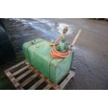 Steel diesel tank (ex lorry). Fitted with rotary fuel pump.