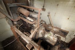 Leyland Comet six-cylinder diesel engine and gearbox. Previously used for driving grain fan. To be