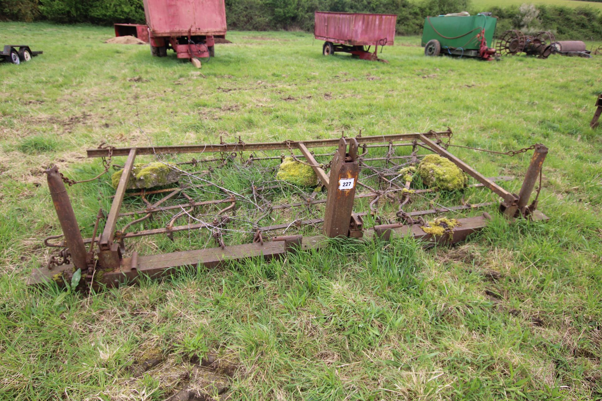 Farm made set of seed harrows.