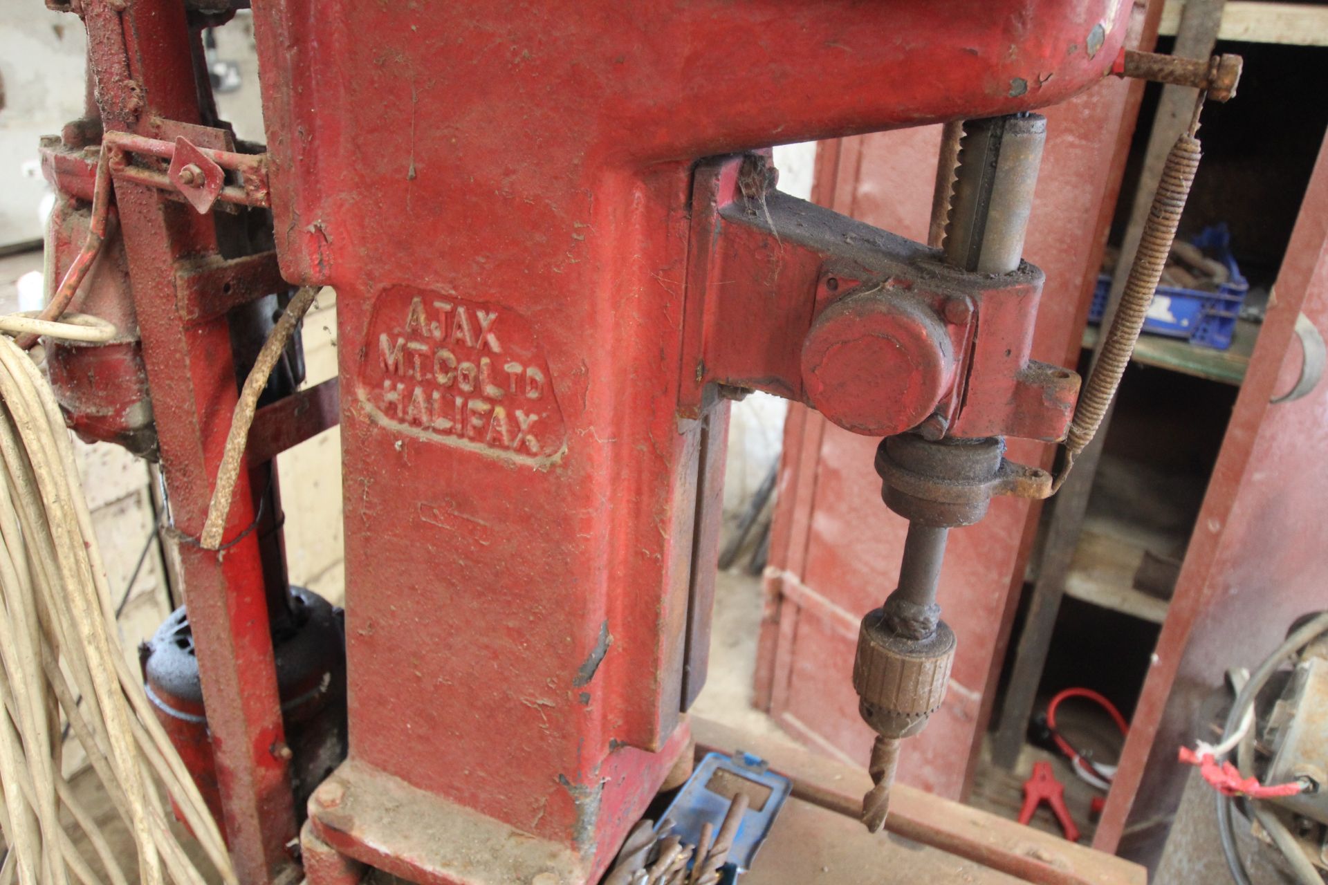 Large Ajax MT Co limited of Halifax pillar drill on stand. - Image 3 of 12