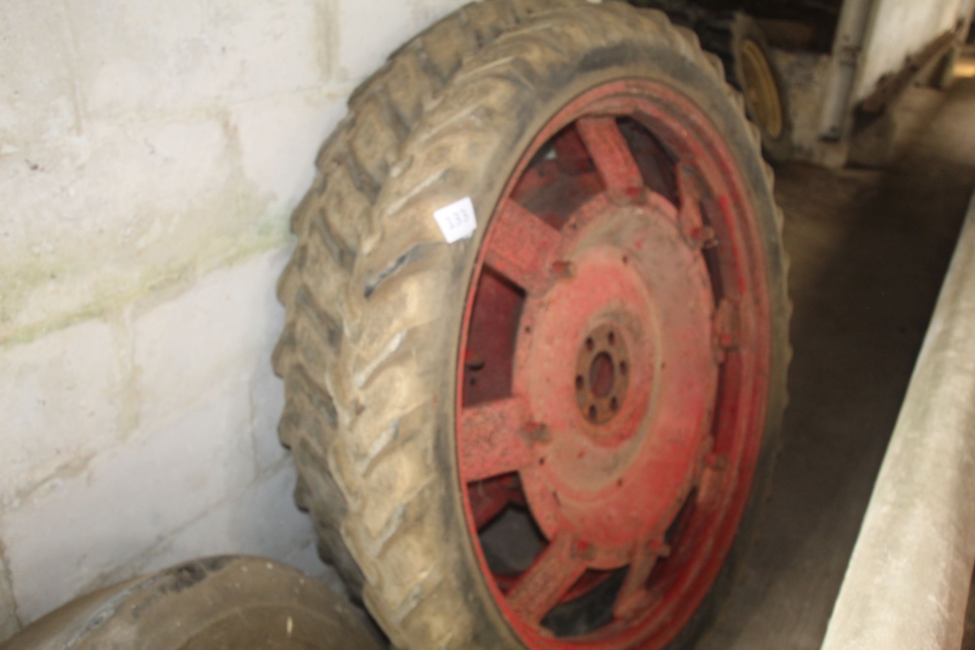 Pair of 6.50/44 row crop wheels and tyres with International centres. - Image 3 of 4
