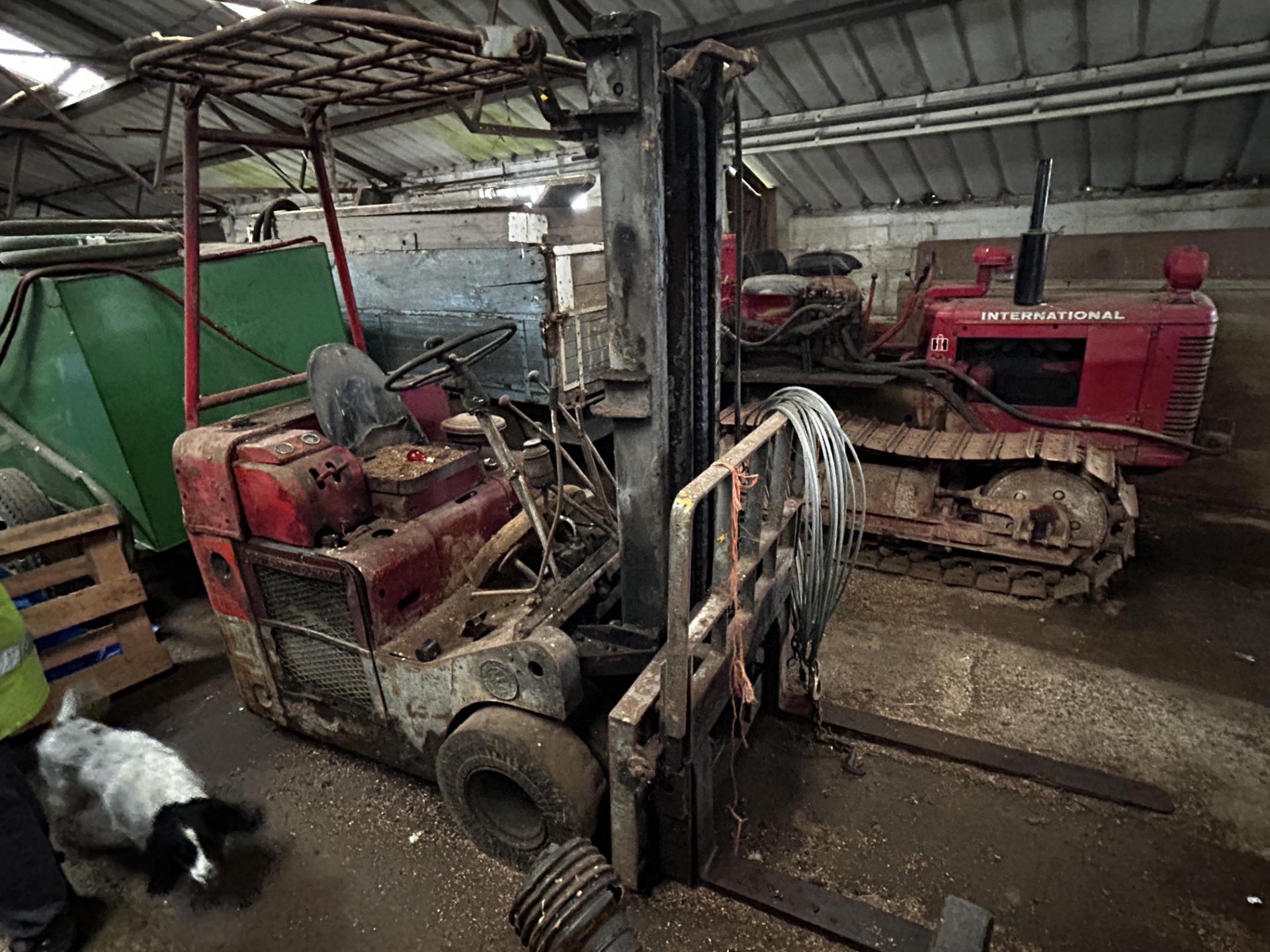 Coventry Climax Godiva diesel yard forklift. With three cylinder diesel engine. No battery.