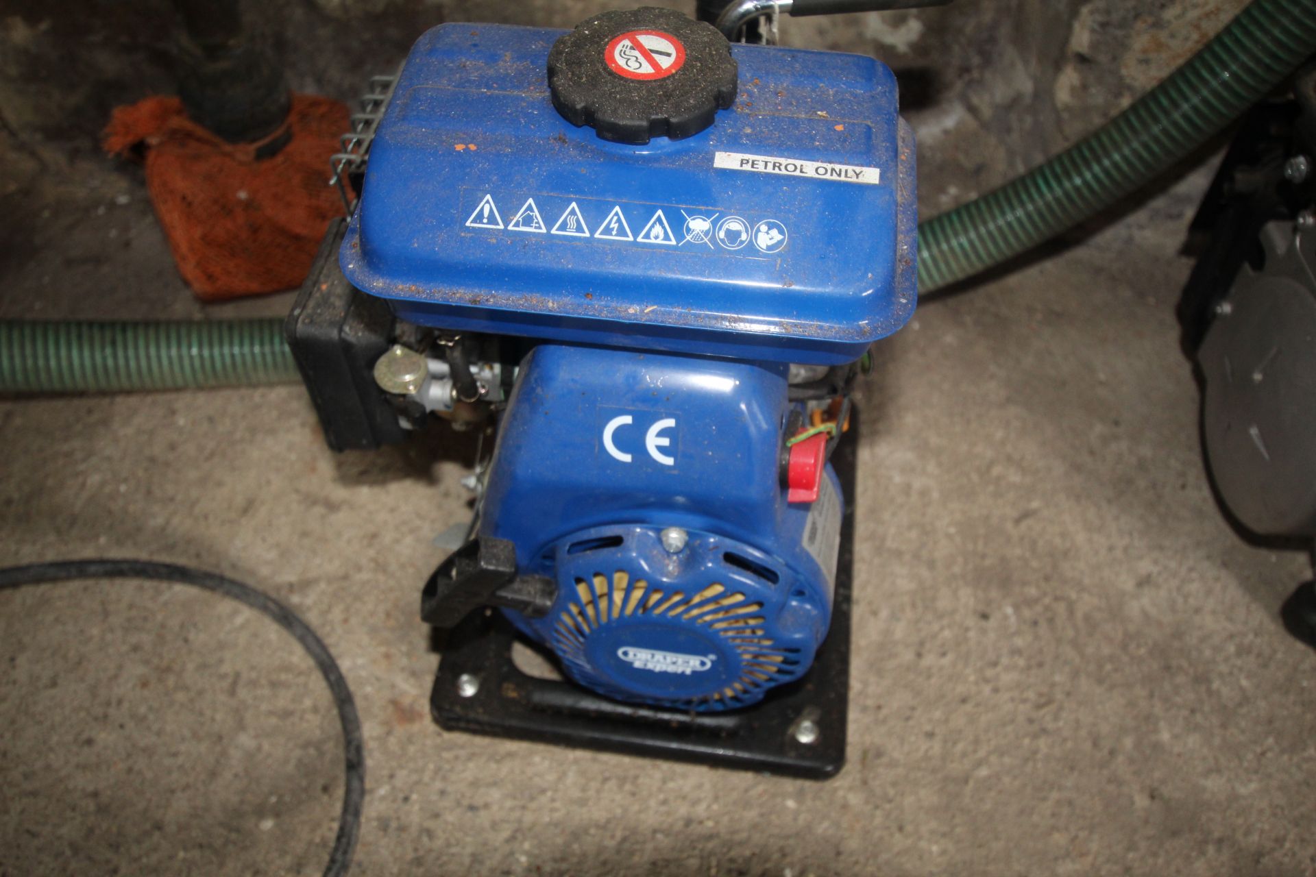 Draper Expert petrol driven water pump with suction hose. - Image 2 of 4