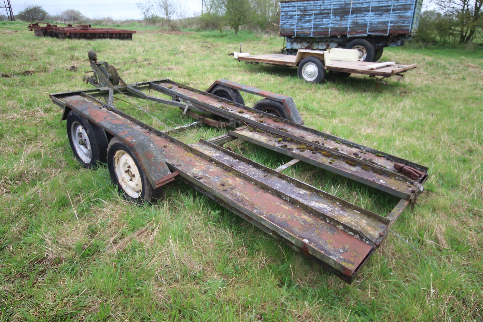 12ft twin axle car trailer. With ramps. Requires attention. - Image 3 of 20