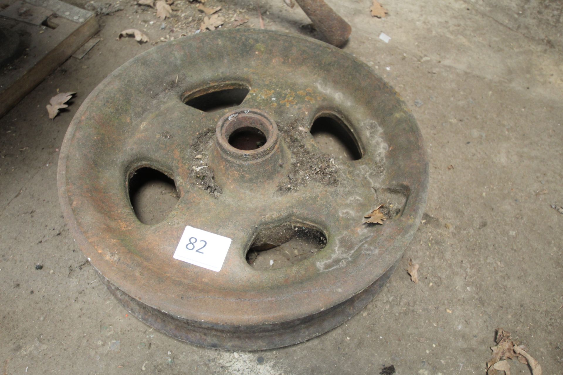 Fordson Major cast iron front wheel.