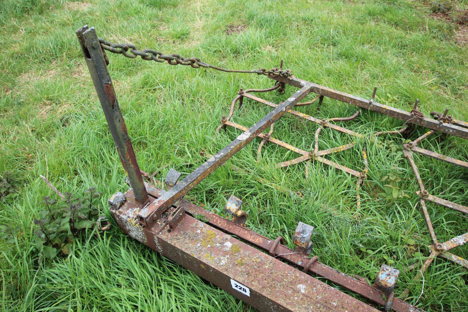 Farm made heavy duty mounted seed harrow. - Image 4 of 8