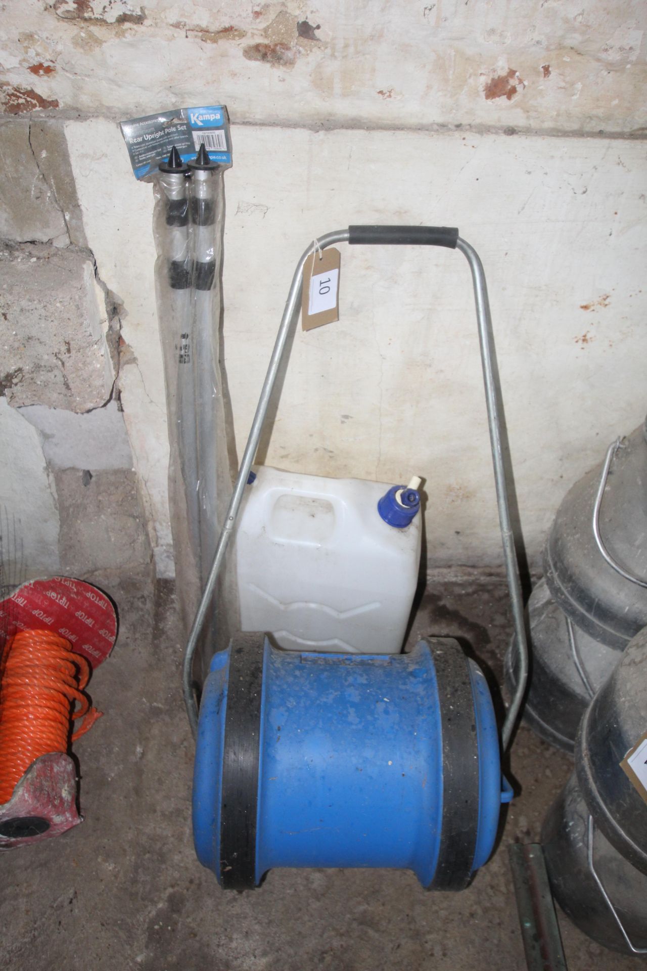 Caravan Aquarius water roll, water tank and two awning poles.