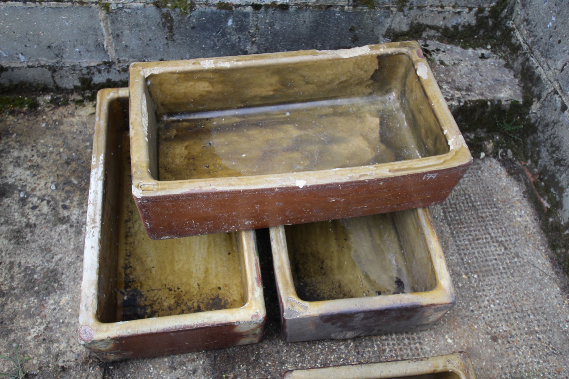 3x Hurlford salt glazed troughs by Marnock.