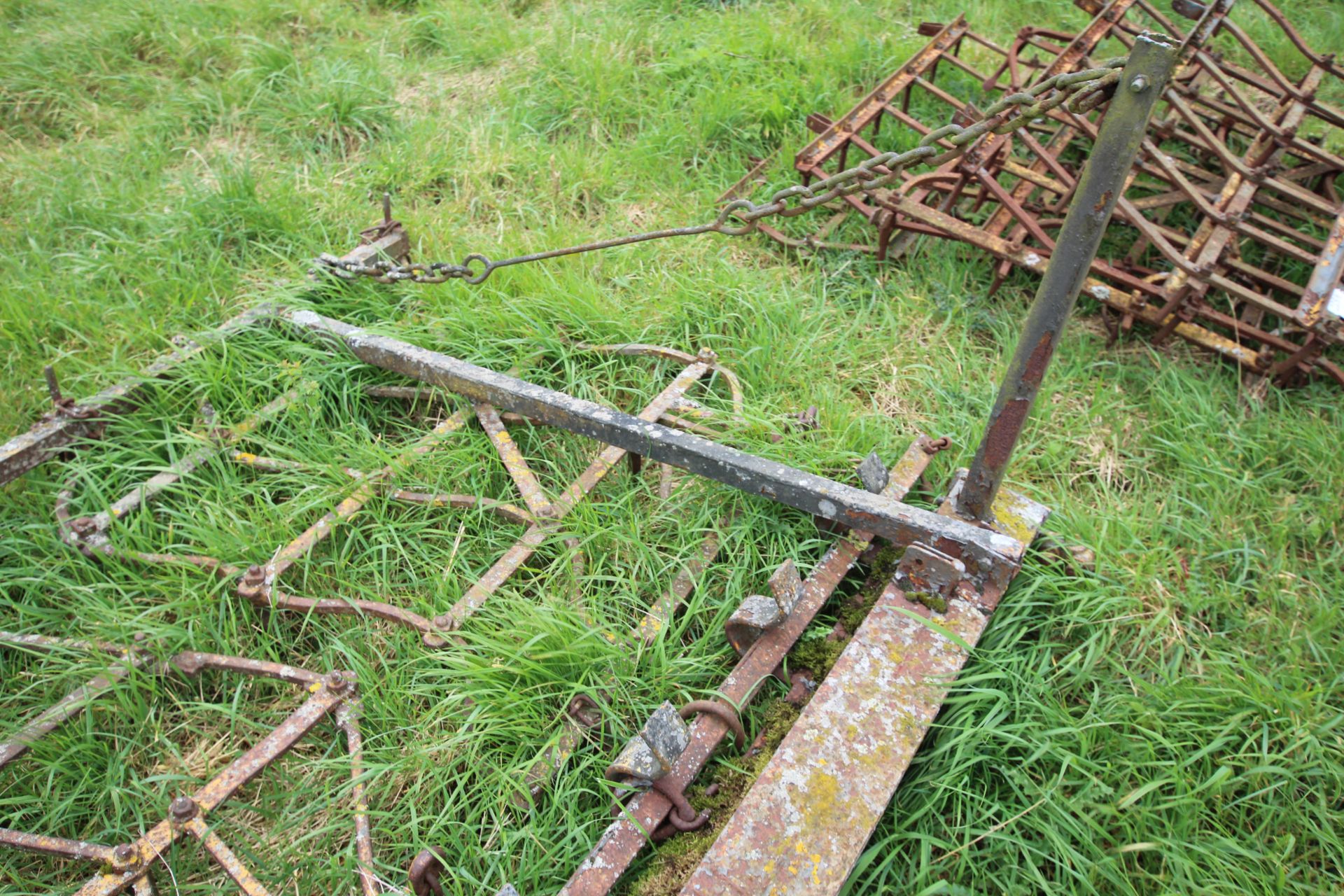 Farm made heavy duty mounted seed harrow. - Image 8 of 8