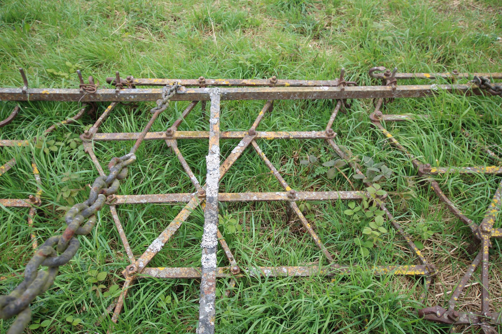 Farm made heavy duty mounted seed harrow. - Image 6 of 8