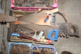 Tray of various saws.