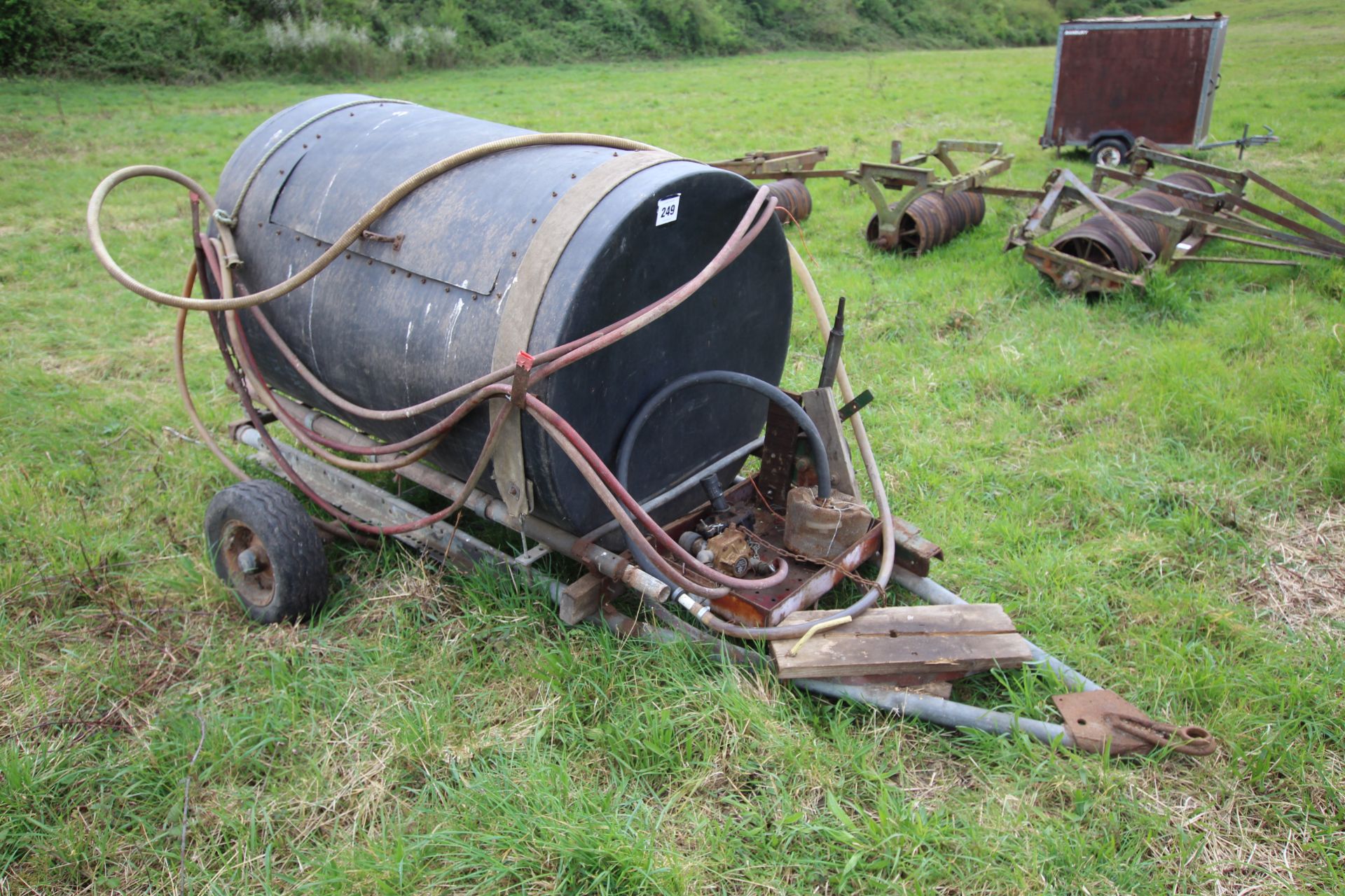 Farm made single axle tanker. Previously used for transporting fish.