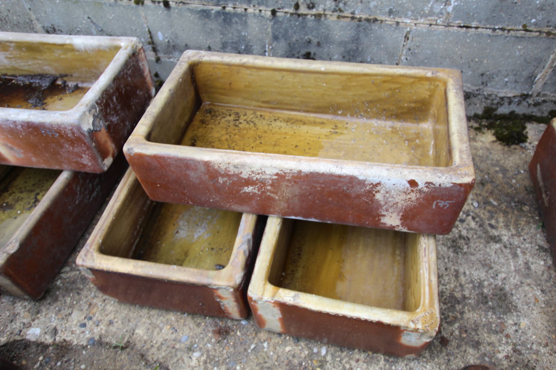 3x Hurlford salt glazed troughs by Marnock.