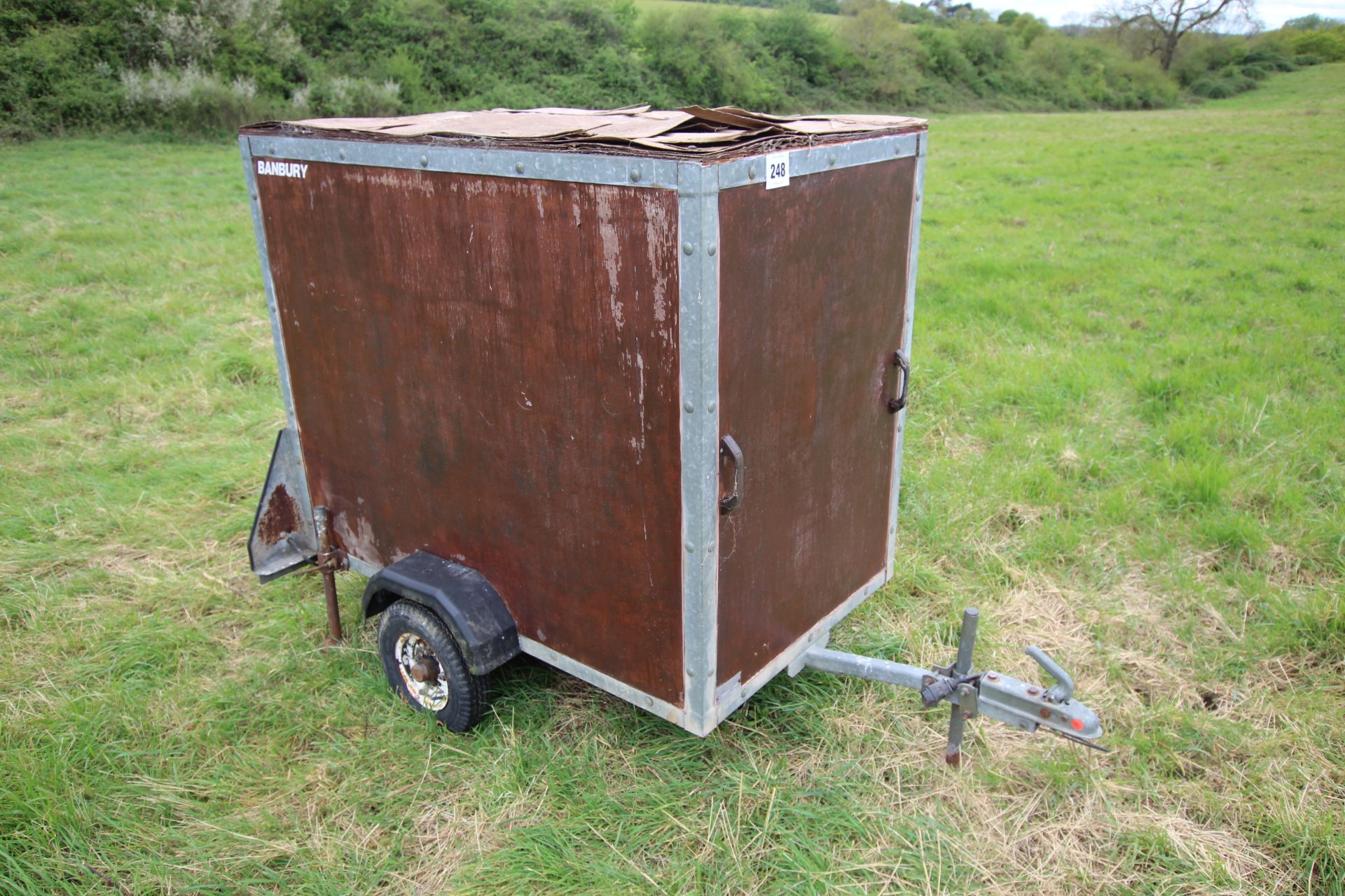Banbury small single axle box trailer. Owned from new.