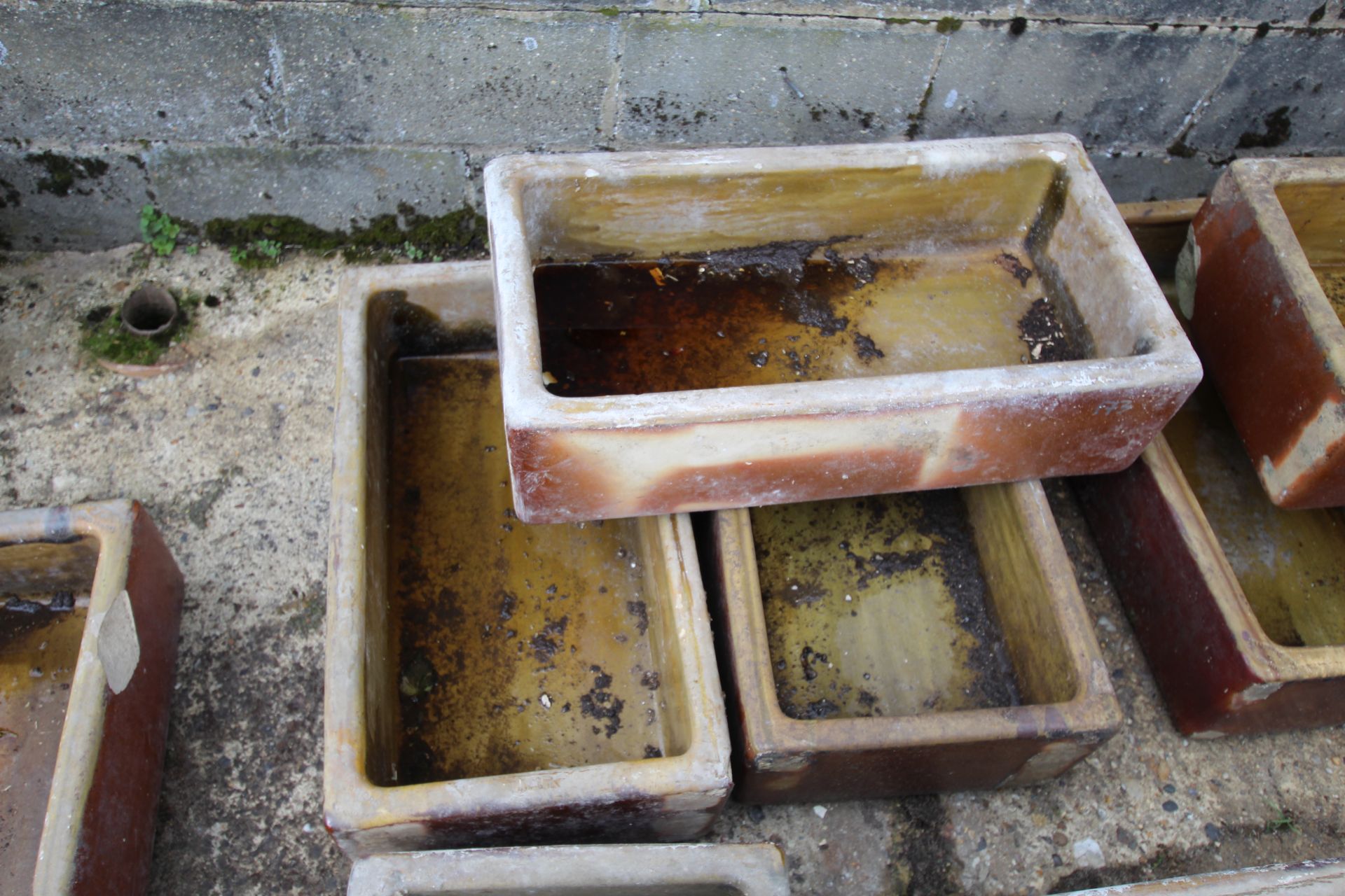 3x Hurlford salt glazed troughs by Marnock.