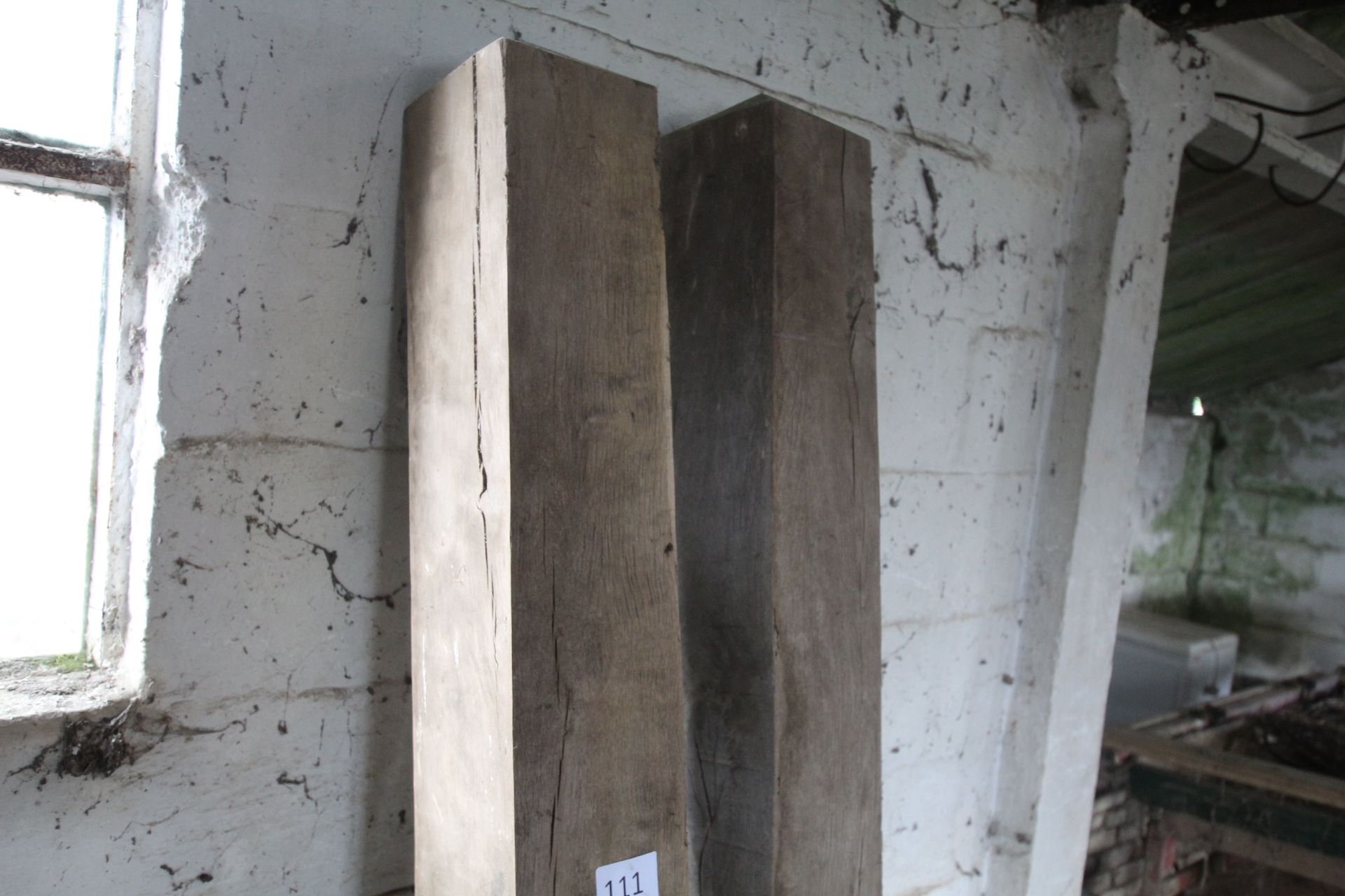 Pair unused 7in x 7in x 7ft wooden gate posts. - Image 2 of 3