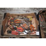 Tray of various pliers, mole grips, snips etc