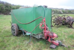 Farm made water bowser. With PTO driven Farrows irrigation pump.