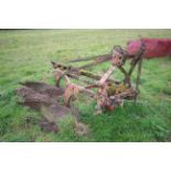 Ransomes three furrow conventional plough. Converted to two furrow.