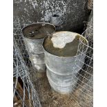 Pair of galvanised 40gallon drums with taps.