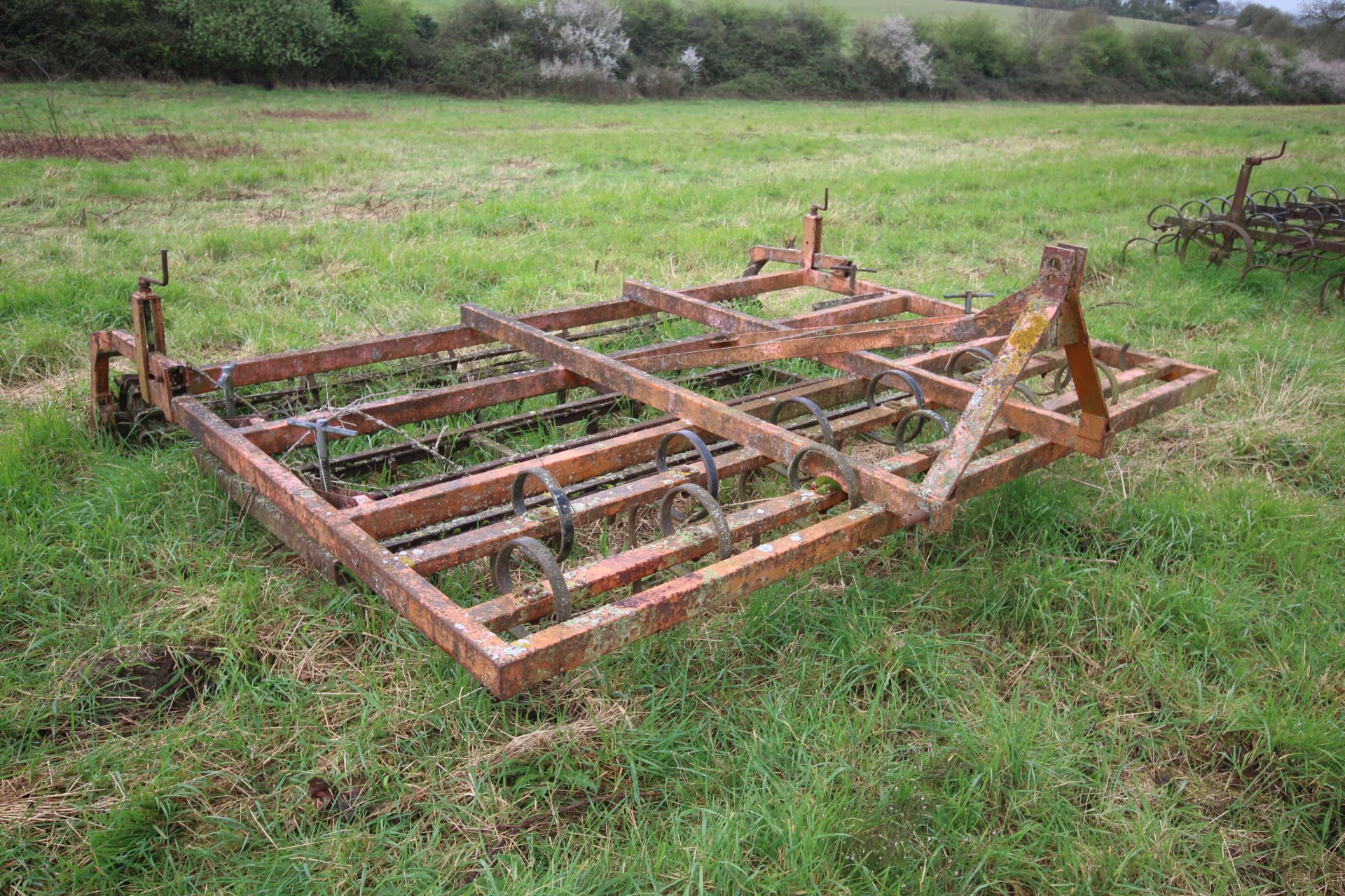 Blench 10ft mounted combination harrow. Comprising two rows spring tines, four rows Dutch harrow