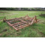 Blench 10ft mounted combination harrow. Comprising two rows spring tines, four rows Dutch harrow