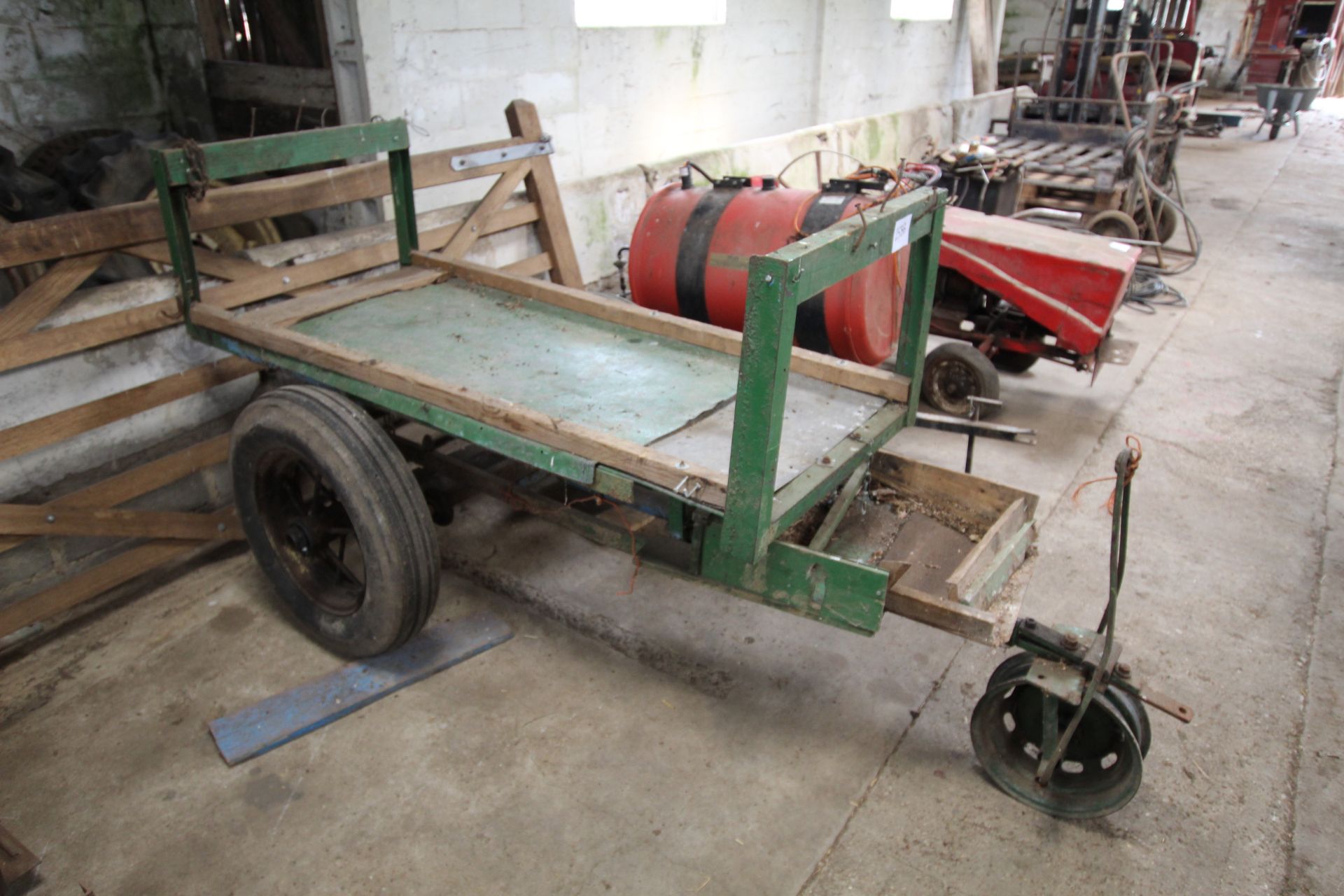 Farm made trailer. Previously used with Lot 258a.