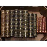 Milton's Poetical Works, volumes 1 & 2; six green leather bound volumes to include Ancient Law,