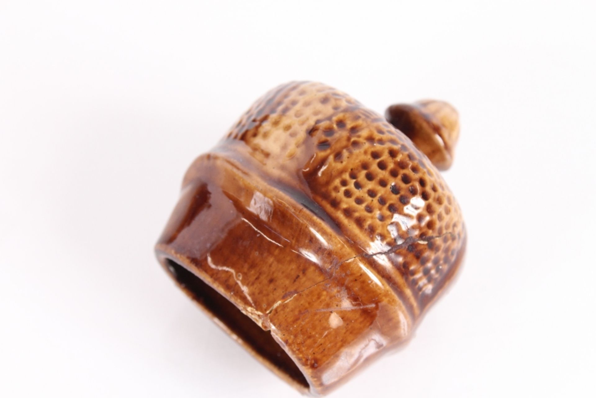A 19th Century treacle glazed Uncle Toby tea pot, 25cm high - Image 2 of 5