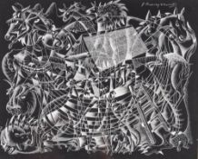 Joseph Wherrett, a geometric abstract print, untitled, 24cmx  30cm