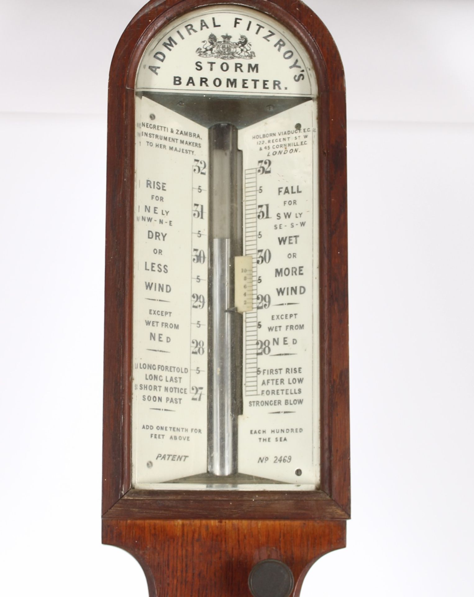 An Admiral Fitzroy's storm barometer by Negretti & Zambra, Instrument Makers to Her Majesty, - Image 2 of 4