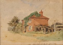 W. Farrow, watercolour study near Christchurch Park, Ipswich; and another of rural cottages
