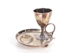 An individual silver egg cup on stand, Sheffield 1939
