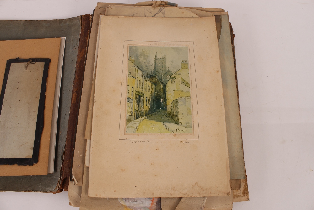 An interesting 19th Century folio containing small Norwich school oil on panel of a windmill; oil on - Image 10 of 80