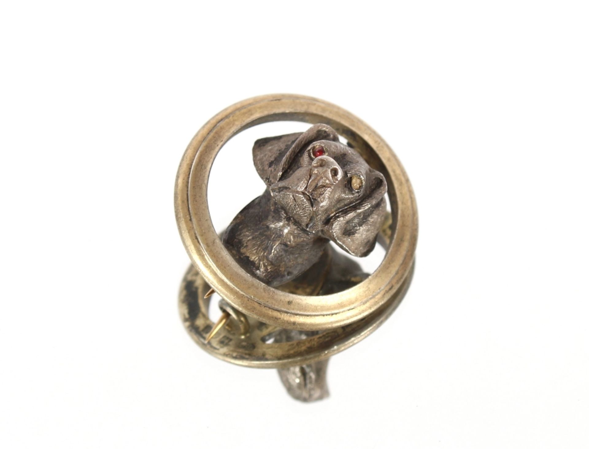 A pair of early 20th Century silver hunting brooches, depicting a hounds head and a fox head, - Image 2 of 11