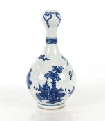 A Chinese blue and white porcelain onion necked bo