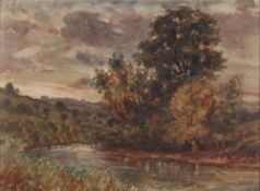 C.M.A., rural river scene initialled oil on board; and another probably by the same hand, 22.5cm x