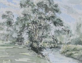 John Western, "The Deben At Brandeston" signed watercolour, 16.5cm x 21.5cm