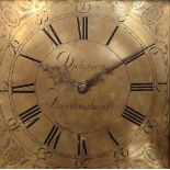 Dickerson of Framlingham, oak and elm cased long cased clock, having square brass dial and 30 hour