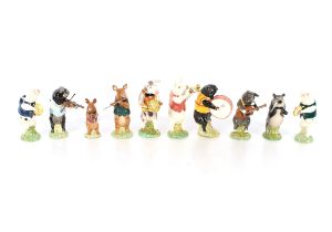 A ten piece Beswick pig band