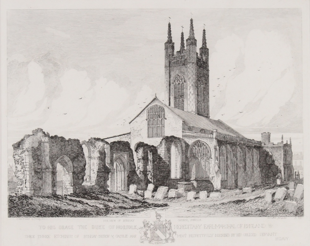 Henry Davy, three etchings depicting "The North West View of St. Mary's Church, Bungay"; "The - Image 5 of 6