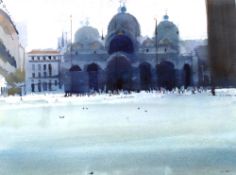 Ian Potts 1936-2014, study of St Marks Square Venice, signed watercolour, 56cm x 73cm