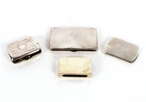 An Art Deco silver cigarette case, retailed by Asprey London, with engine turned decoration