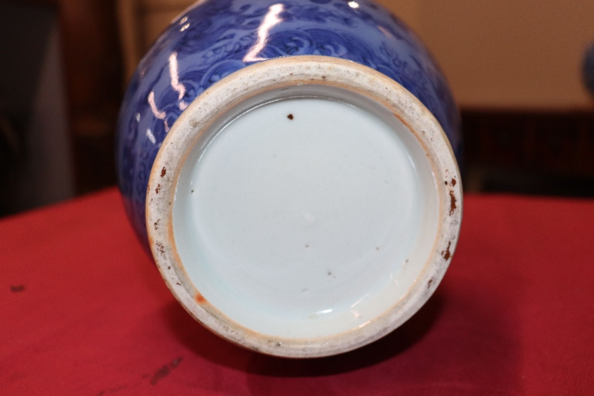 A 19th Century Chinese blue glazed baluster vase, decorated Dogs of Fo, flaming pearls and - Image 14 of 20
