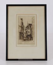 Samuel Loxton 1857-1922, a pair of pencil signed etchings of Bristol street scenes; and Mark Sparks,